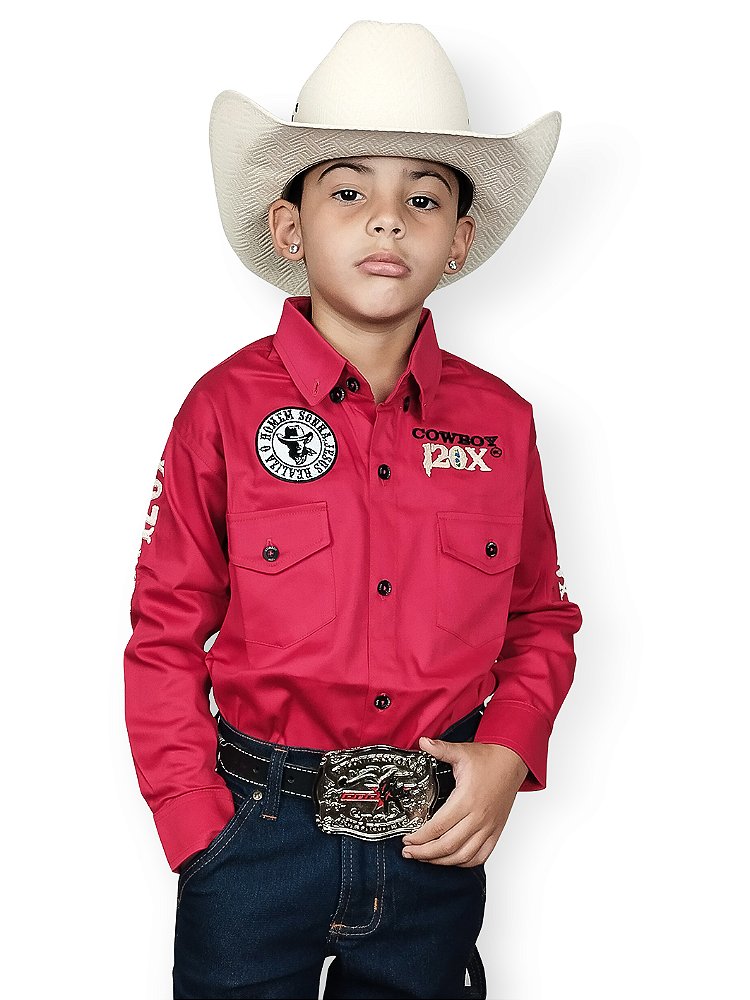 Camisão Country Infantil Vaquejada Rodeio Peão Cowboy 120x Paint