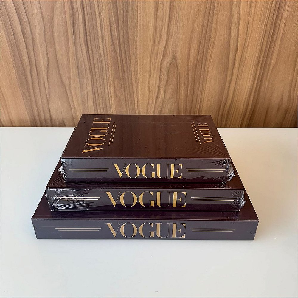 Caixa Livro Vogue Marrom P, M e G - Debora Decorações - Móveis e Decor