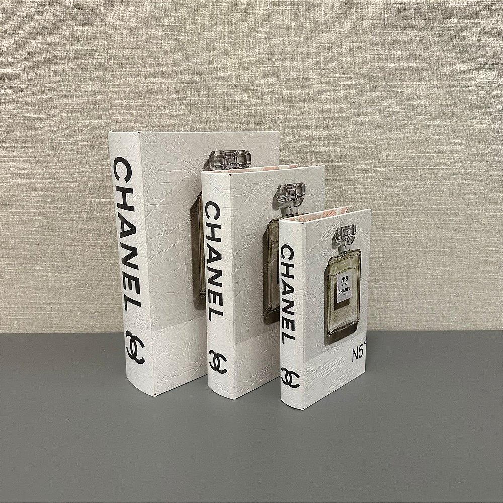 Conjunto 3 Caixas Livro Chanel P, M e G - Debora Decorações