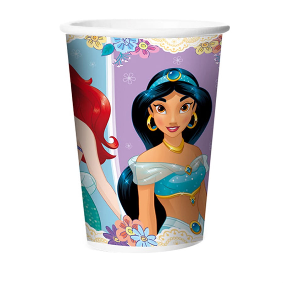 Festa Princesas Disney Copo de Papel 180ml Jardim das Princesas