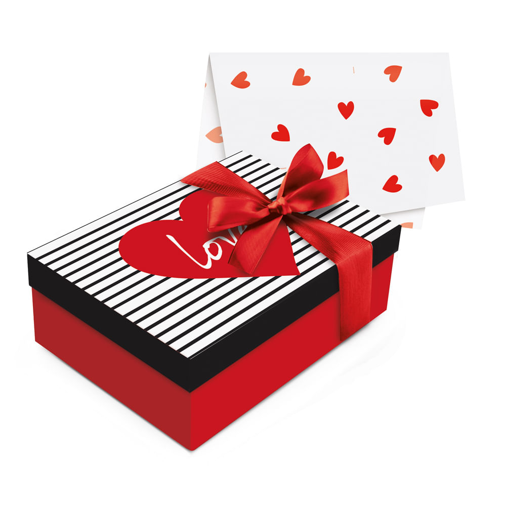 Kit Presente Caixa Love m 35x25x11 - Festas da 25 - Festas da 25