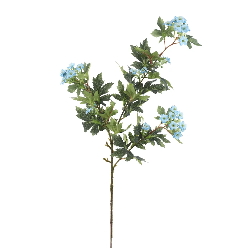 Folhas Decorativas Permanentes Pick Folhagem e Flores 76cm Azul