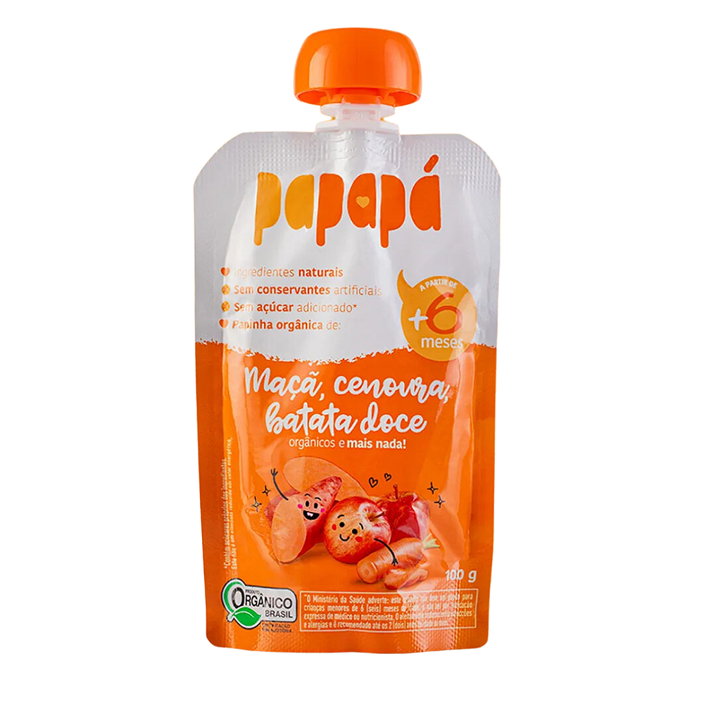 Papinha Papapá Maçã, Cenoura e Batata Doce - 100g - Float Kids