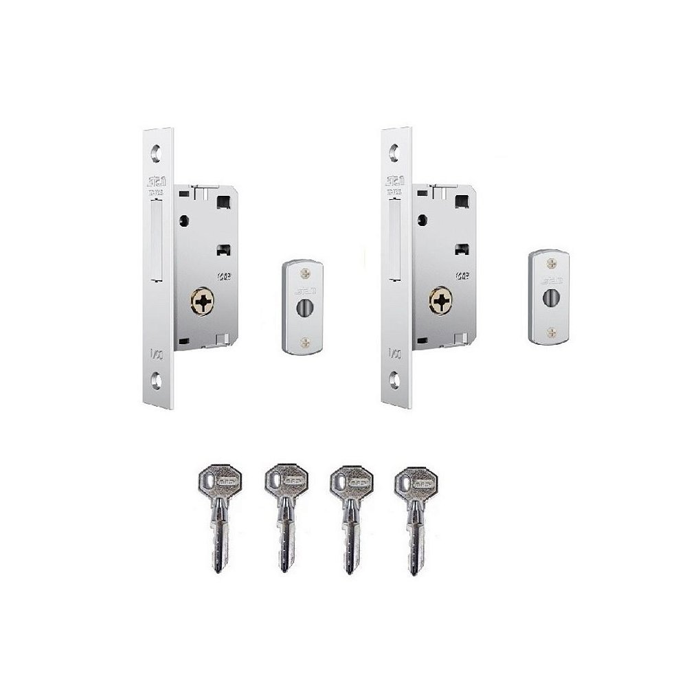 Fechadura Auxiliar Trava Tetra Stam 1003 Inox Dupla Estreita