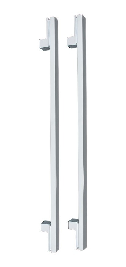 Puxador Porta Living Cromado Inox Pol Zen Duplo 800 Mm 80 Cm