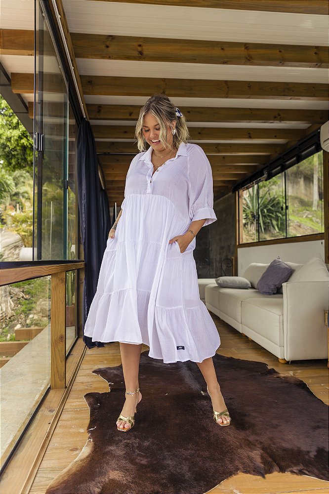 vestido alfaiataria branco