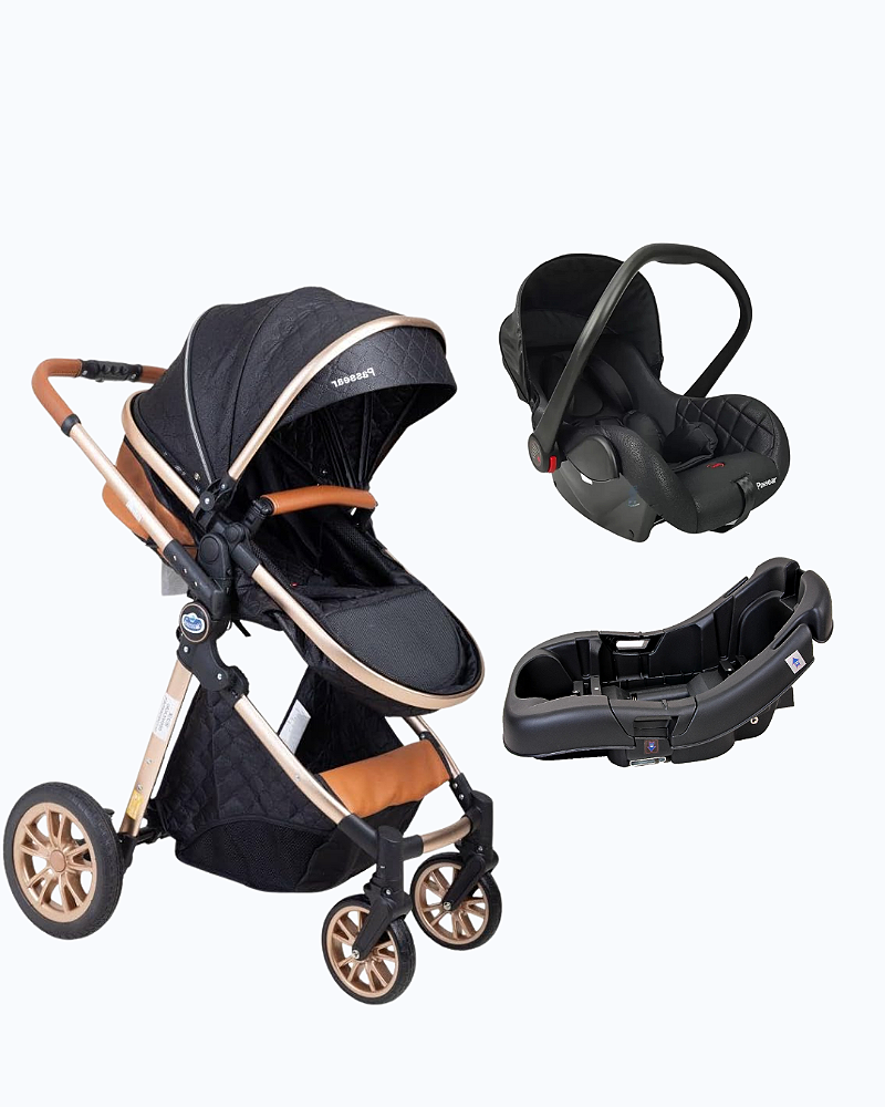 CARRINHO MOISÉS ARES PLUS + BEBE CONFORTO + BASE - PASSEAR