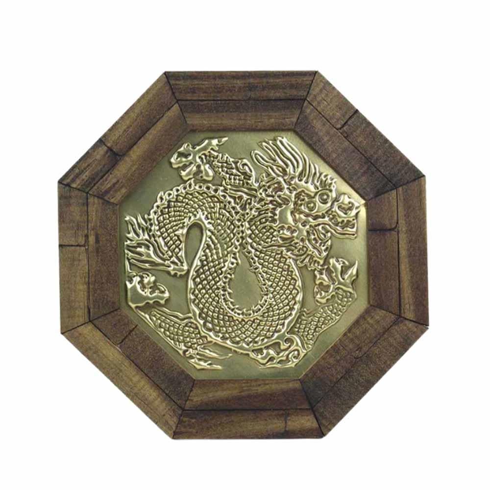 Quadro Oitavado Feng Shui Símbolo Dragão (18cm) - Relaxar e Meditar