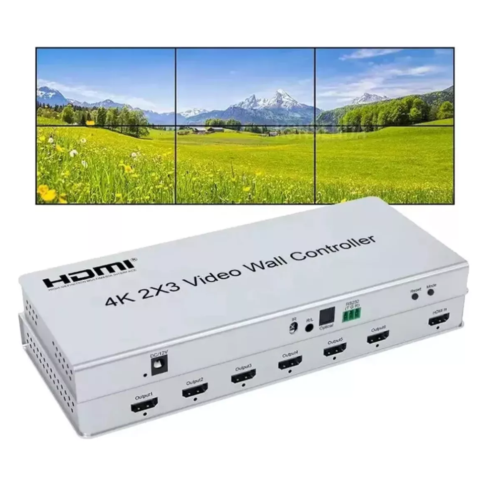 分配器・切替器 2x3 HDMI Video Wall Controller Controlador Vídeo Wall 2x3 Hdmi 2.0 4k Para 6 telas com controle