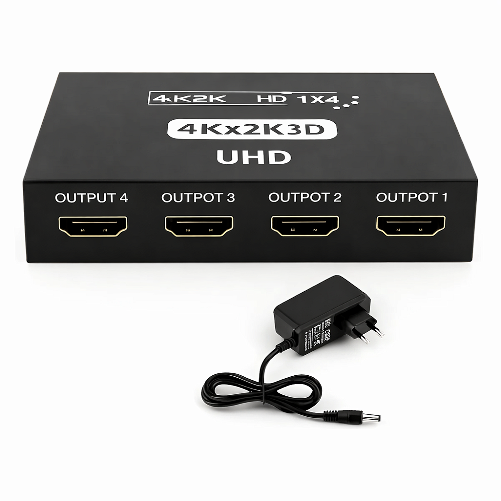 Divisor Splitter HDMI 1x4 4k Ultra HD ativo com fonte Conex