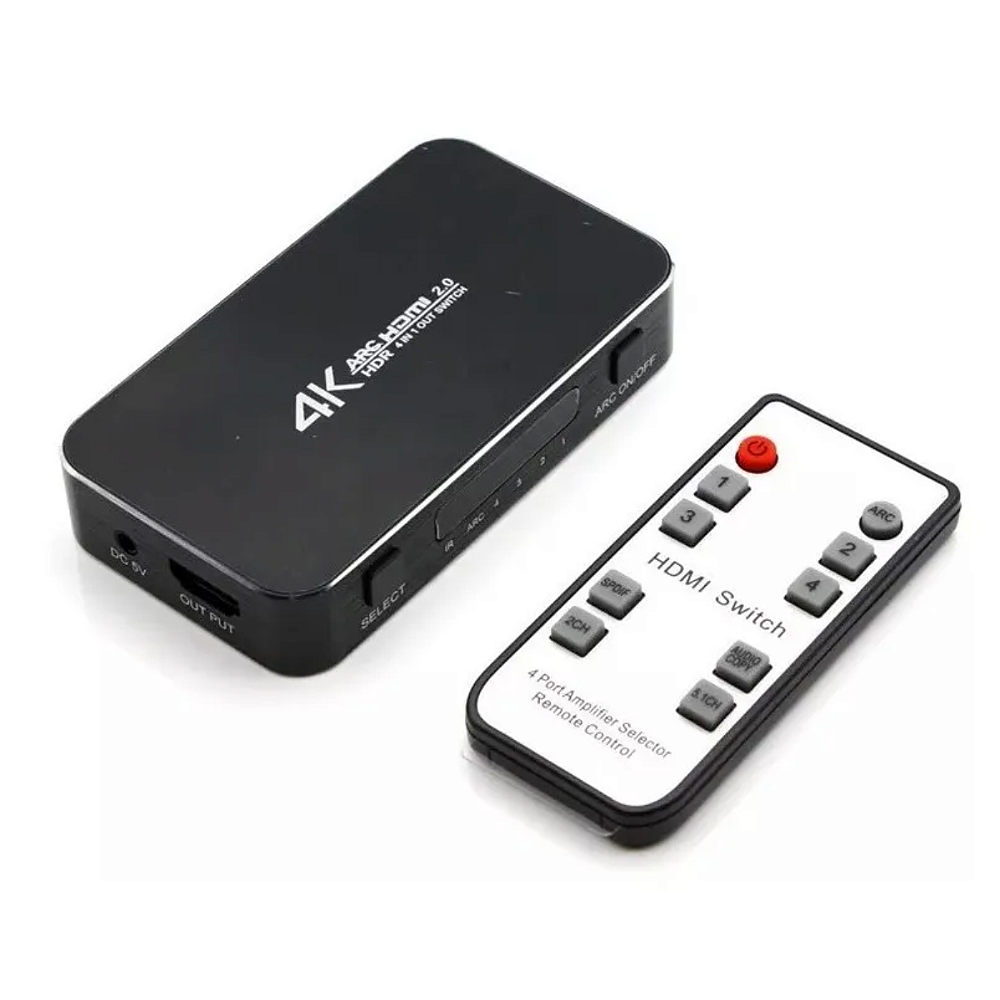 Switch Hdmi 4X1 4K Com Audio Digital - Conexão Partner