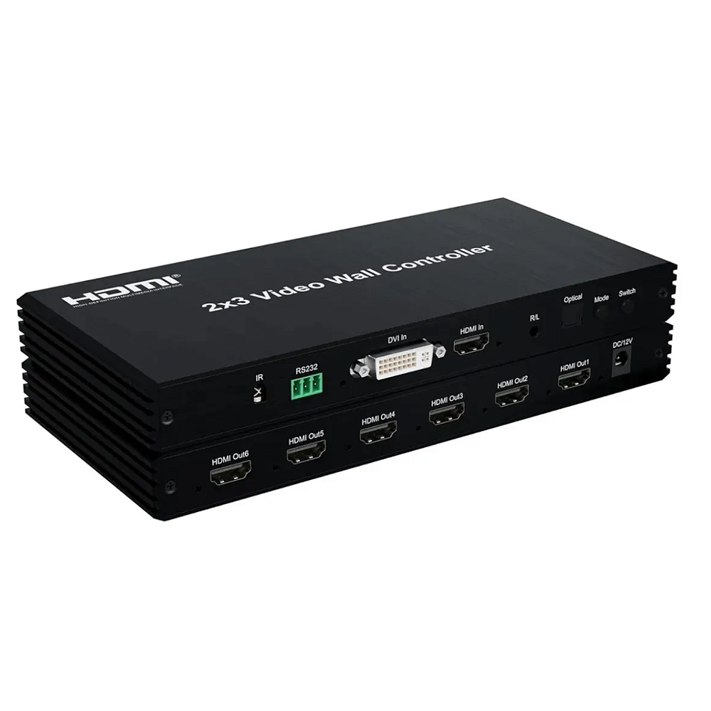 分配器・切替器 2x3 HDMI Video Wall Controller Vídeo Wall Hdmi 2x3 Hdmi 1080p, 6 Telas Saida Optica Dvi - Conexão