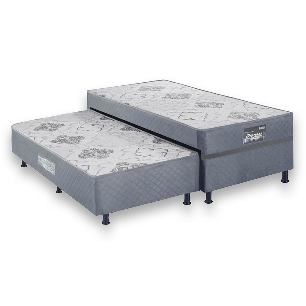 Cama Box Ecotec Prestige Solteiro Molas Ensacadas D28 com Auxiliar