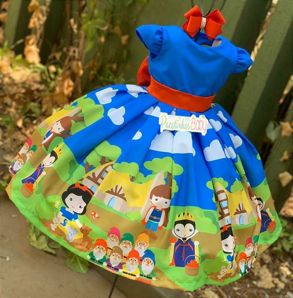vestido tal mae tal filha branca de neve luxo