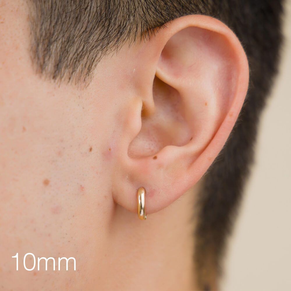 Brinco Masculino Argola Fina Folheada a ouro 18k - Par - CODE Brincos ...