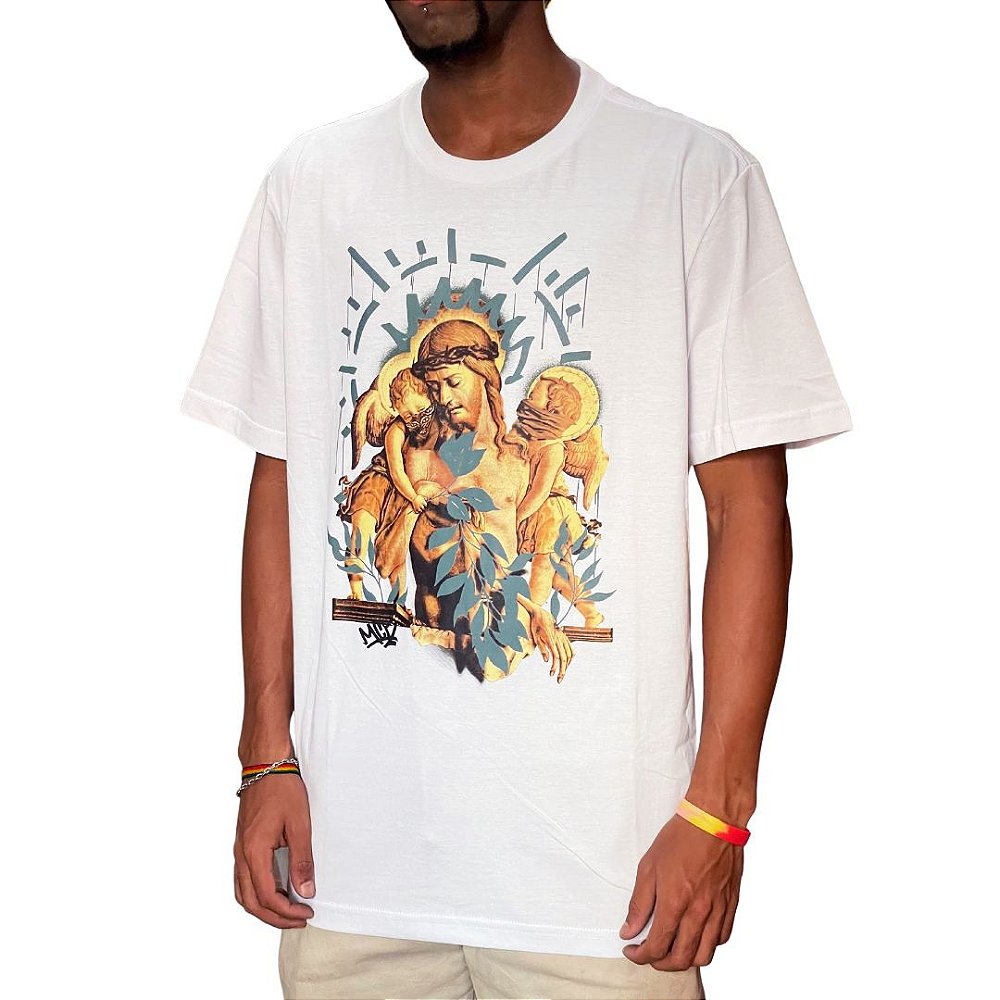Camiseta Mcd Anjus Jesus - Branca - JD Skate Shop