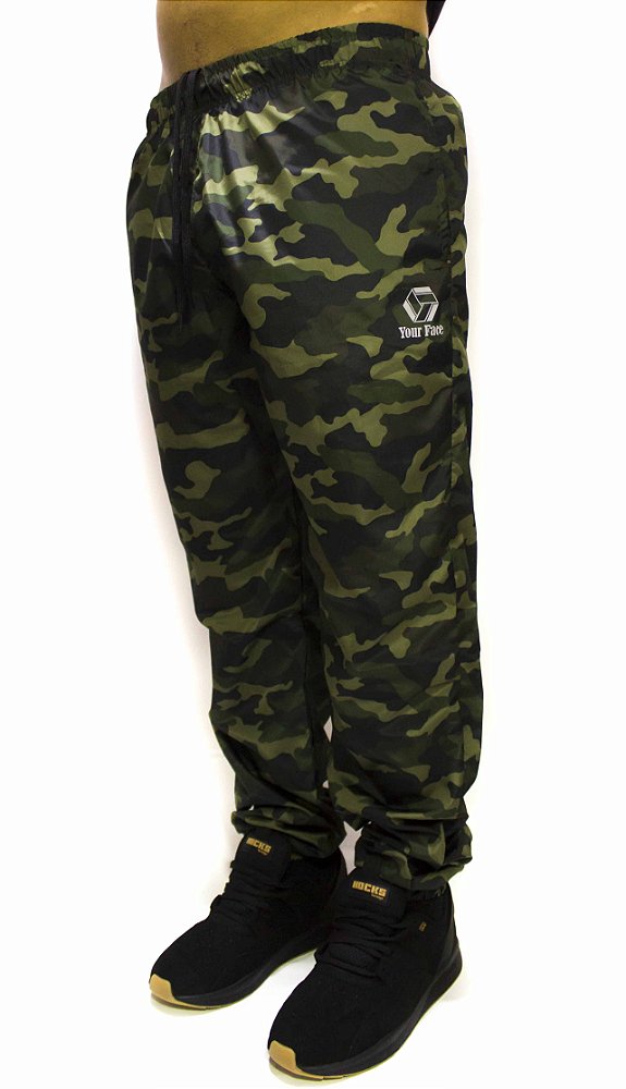 calça your face tactel camuflada
