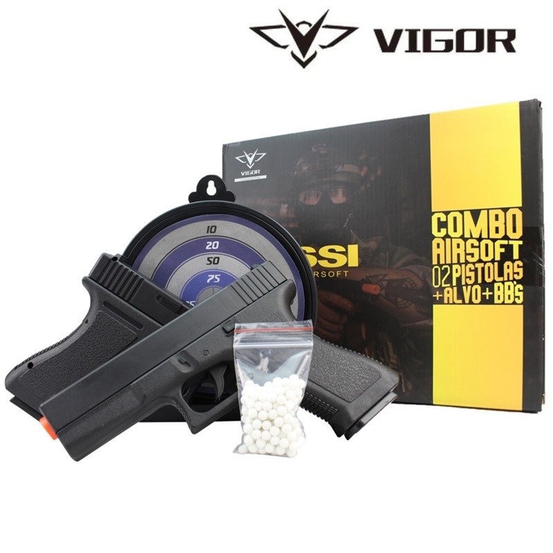 Combo Airsoft - 2 Pistolas de Airsoft Spring Glock 17 GK-V307 +