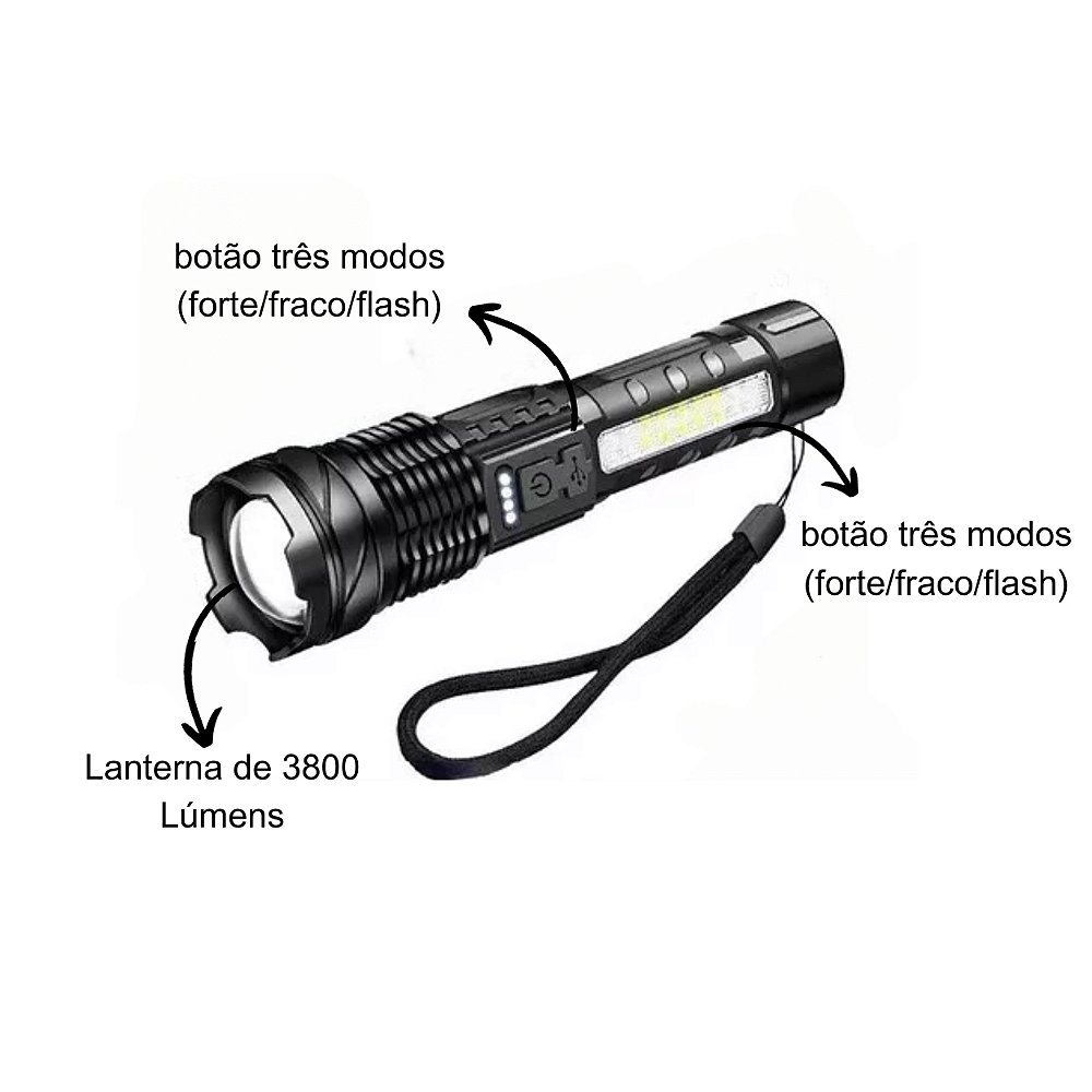 Lanterna Laser Titanium / Super potente - LOJA WWART - Tático