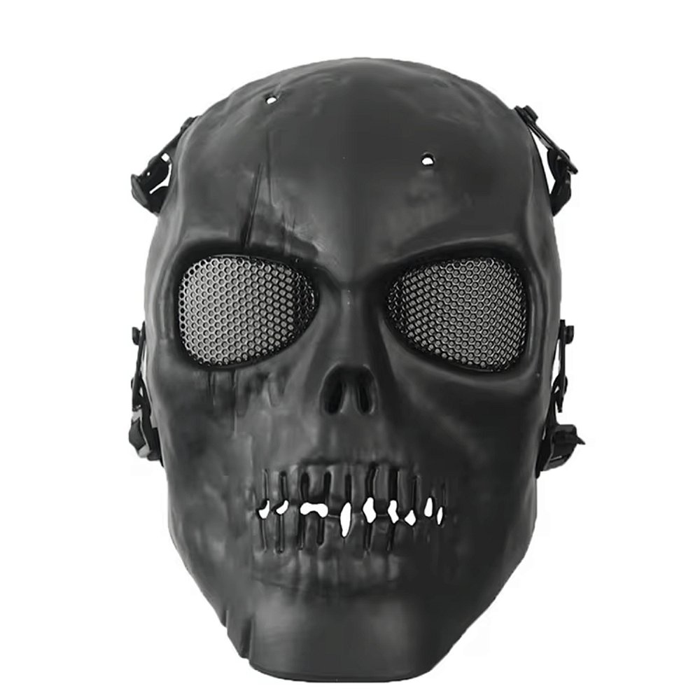 Mascara Full face caveira Black Skull - Airsoft - Paintball - LOJA