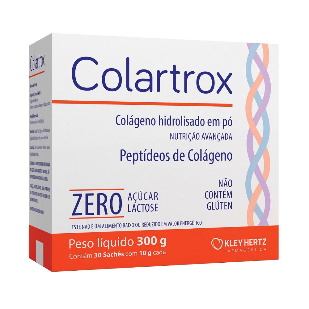 Colartrox Colágeno Hidrolisado Em Pó Tipo I - 30 Sachês 10g cada. Kley  Hertz - Fármaco Pharma I Saúde e cuidado para toda a família