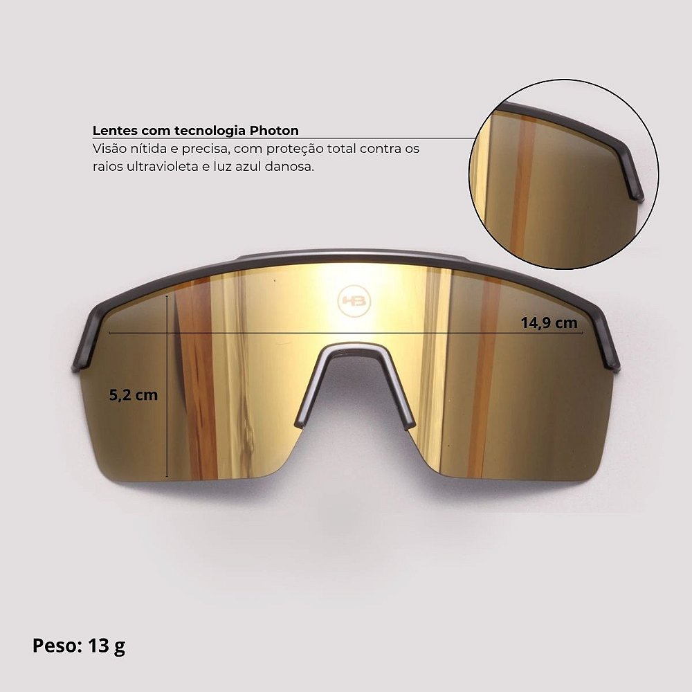 Lente performance óculos HB Presto 2.0 Gold Chrome espelhada
