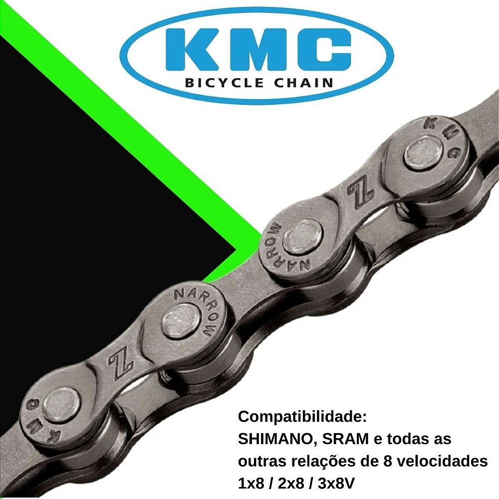Corrente bike 8v KMC Z8.1 com power link - 4Bike - Roupas para