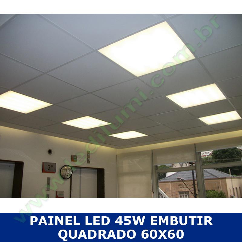 Painel Led 60x60 48 watts Ultra Slim de Embutir Quadrado LedIlumi