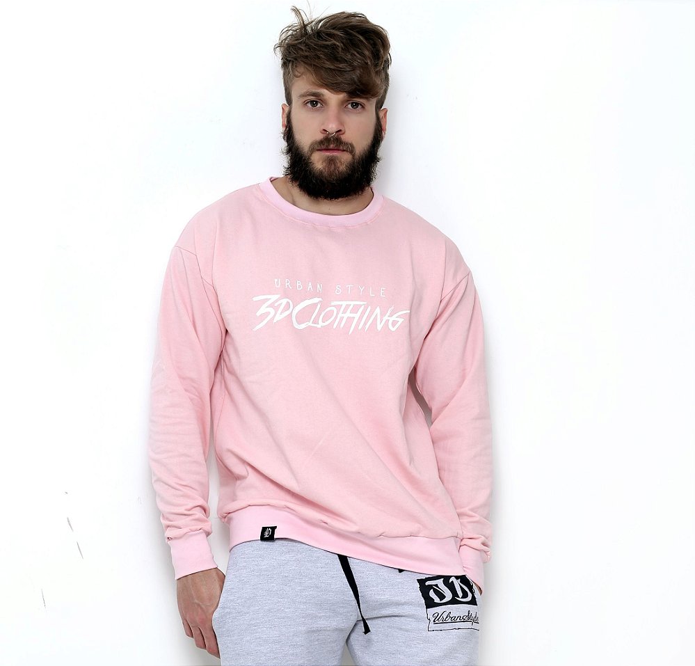 blusa de moletom masculino rosa