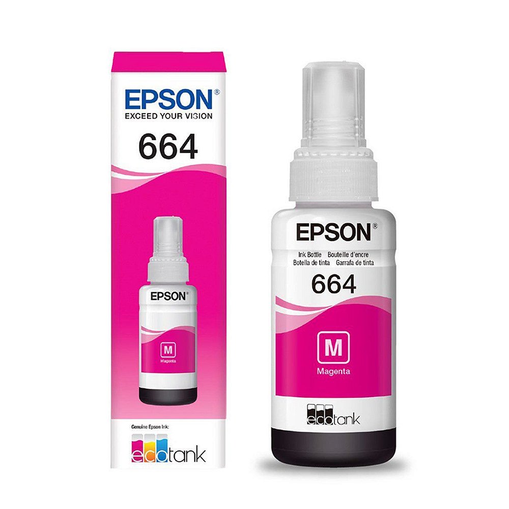 TINTA EPSON T664320AL T664320 T664 MAGENTA | L200 L396 L220 L110 L355 L555  L455 L365 | ORIGINAL 70M - SP Solução em Impressão