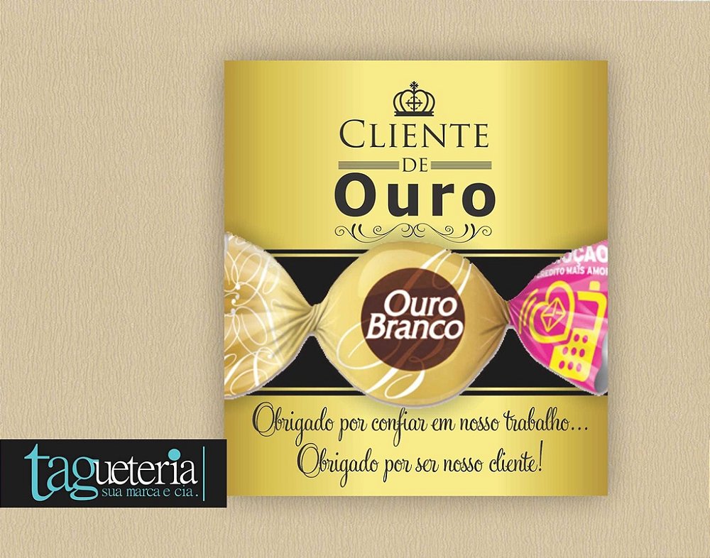 Cartão Agradecimento Cliente (Ouro Branco) - Pronta 