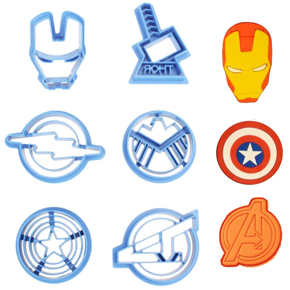 Kit 6 Cortadores Herois Marvel Vingadores Pasta Americana