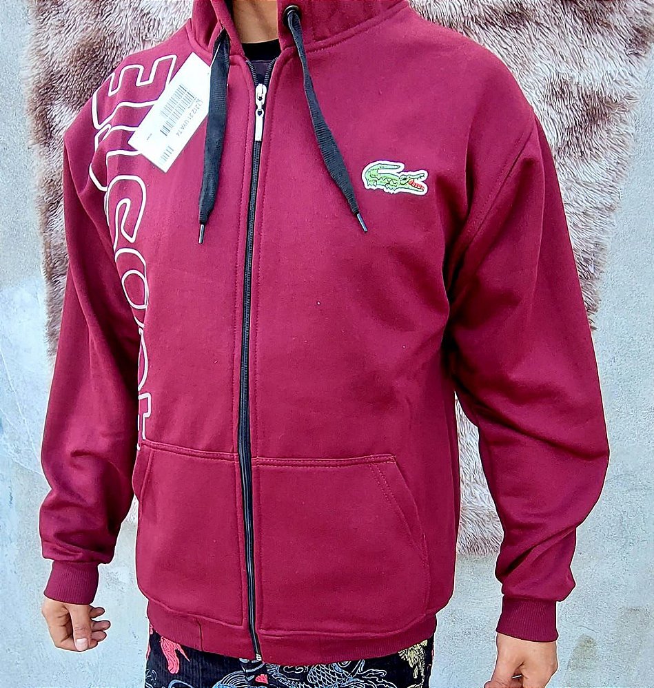 zip moletom com capuz lacoste