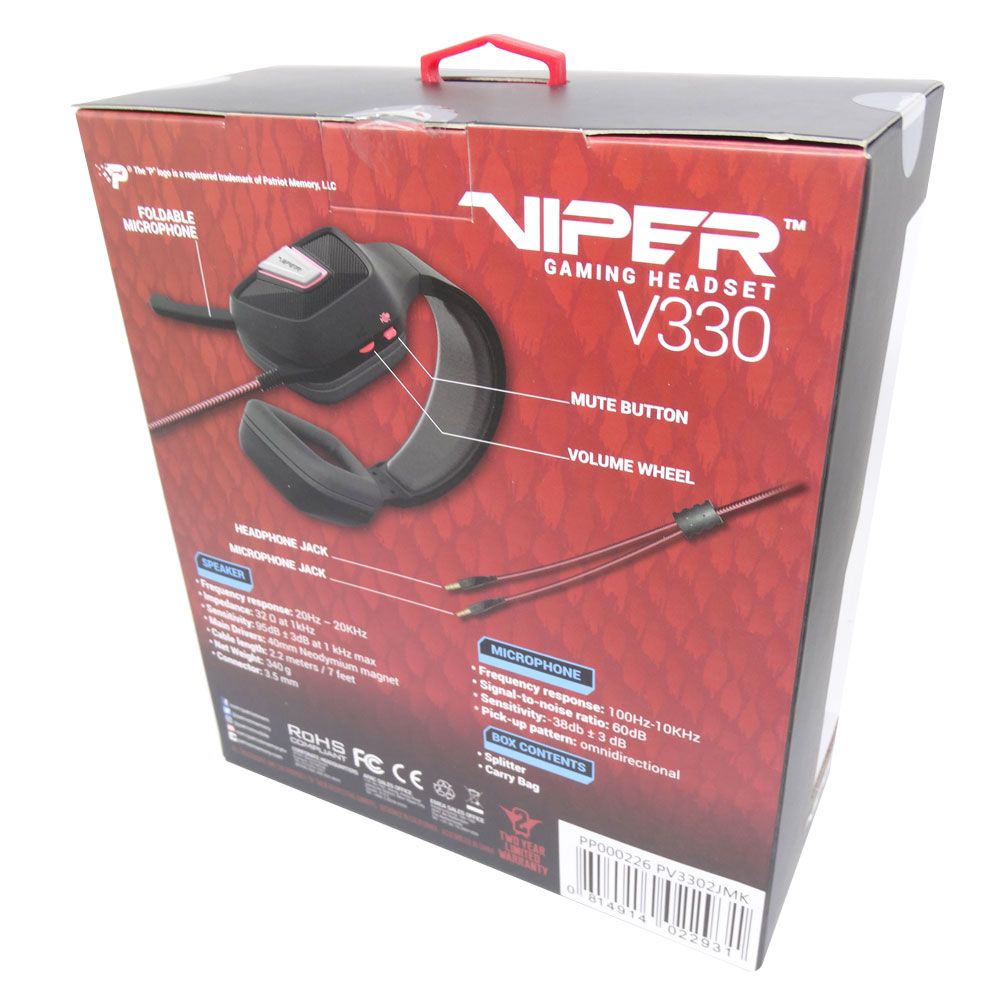 Headset Patriot Viper Gaming V330 Stereo PS4 Xbox One PC GBinfo