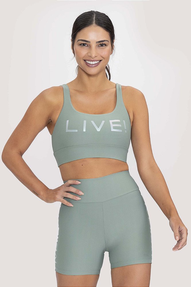 Top LIVE! Icon Lux Verde Jade - Linea Fitness & Beachwear
