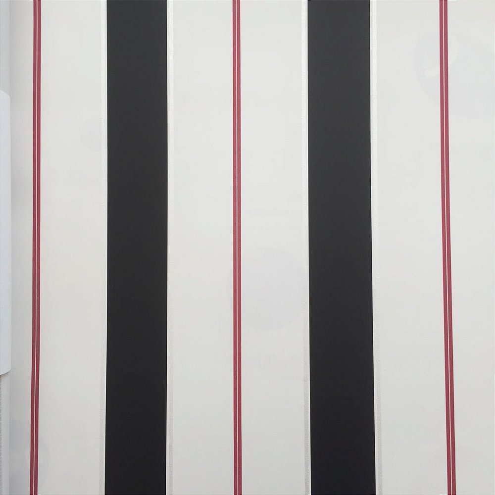 Papel De Parede Listras Preto Branco Vermelho Leve Brilho Papel De Parede Listras Preto Branco Vermelho Leve Brilho