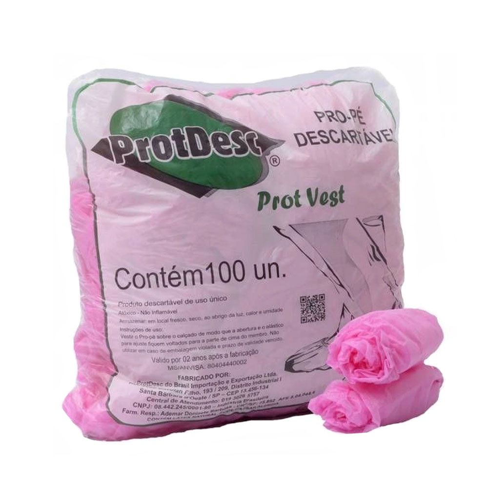 Pro Pé Sapatilha Descartável Gr 20 Protdesc 100 Unidades Rosa ...