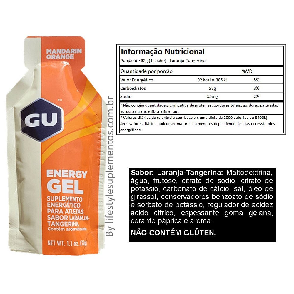 GU Energy Gel Laranja 32g GU Os Melhores Suplementos Nacionais e