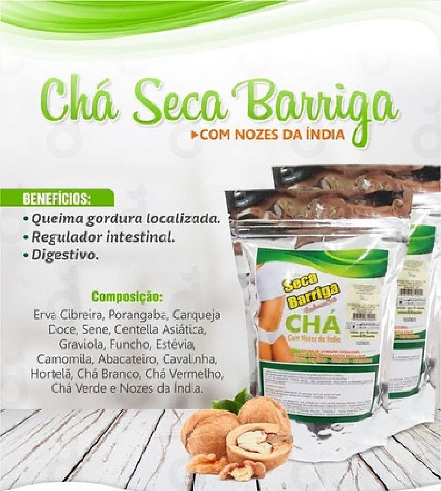 Chá Seca Barriga Com Nozes Da India Super chá SB Seca Barriga + Noz da India 120 gr - Flor de Maia