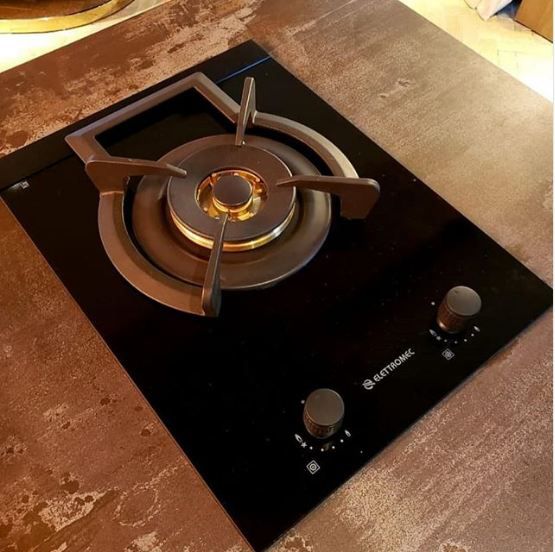 Cooktop a Gás Elettromec Dominó Vetro Dual Flame 38cm Bivolt Inoxlon