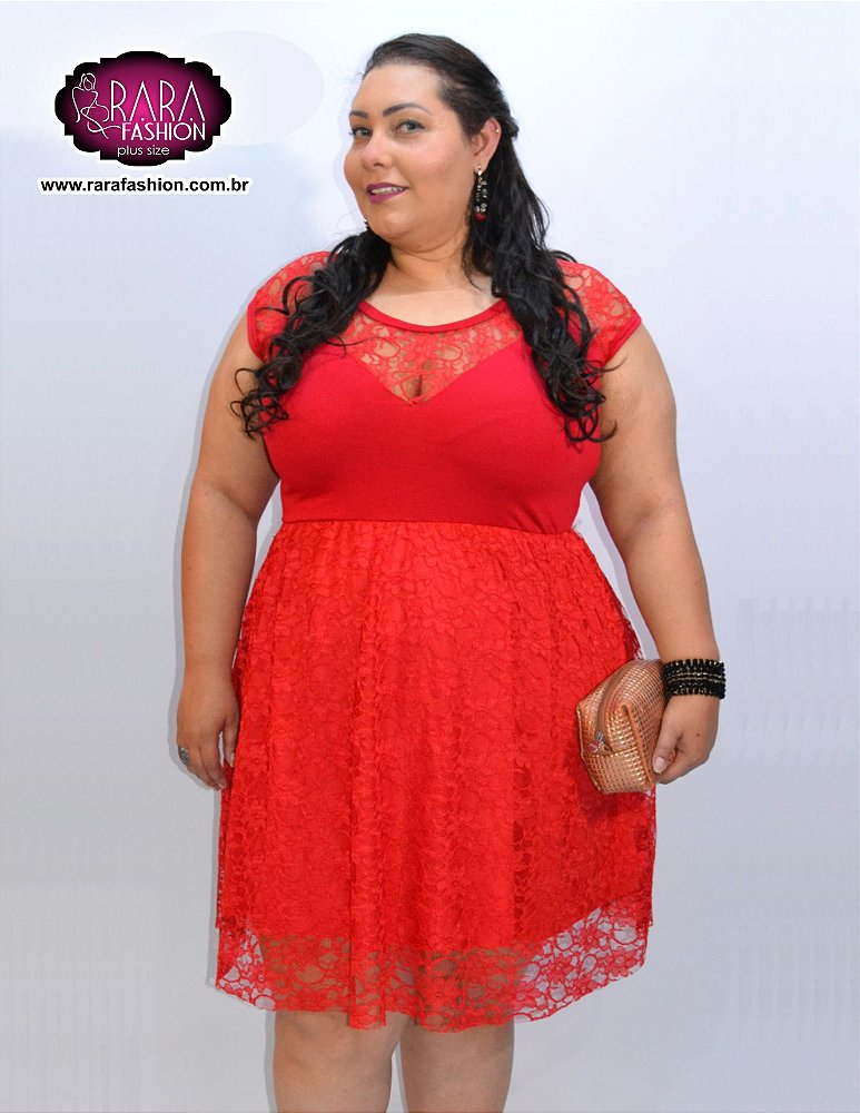 vestido de festa plus size vermelho