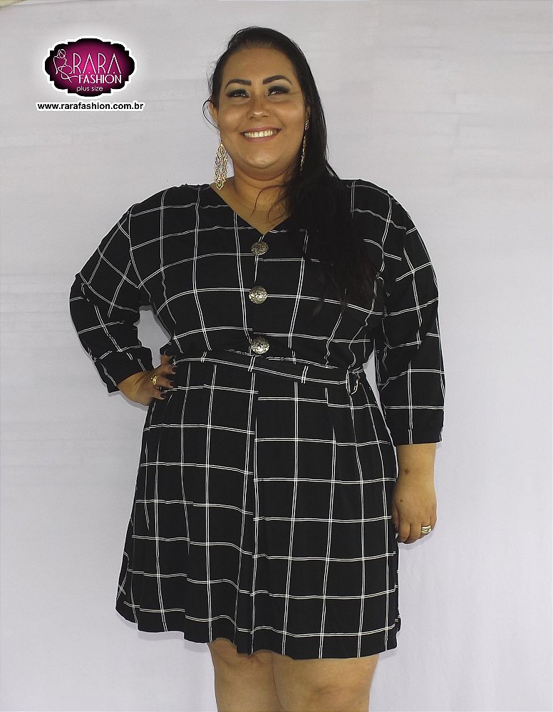 casaco xadrez plus size