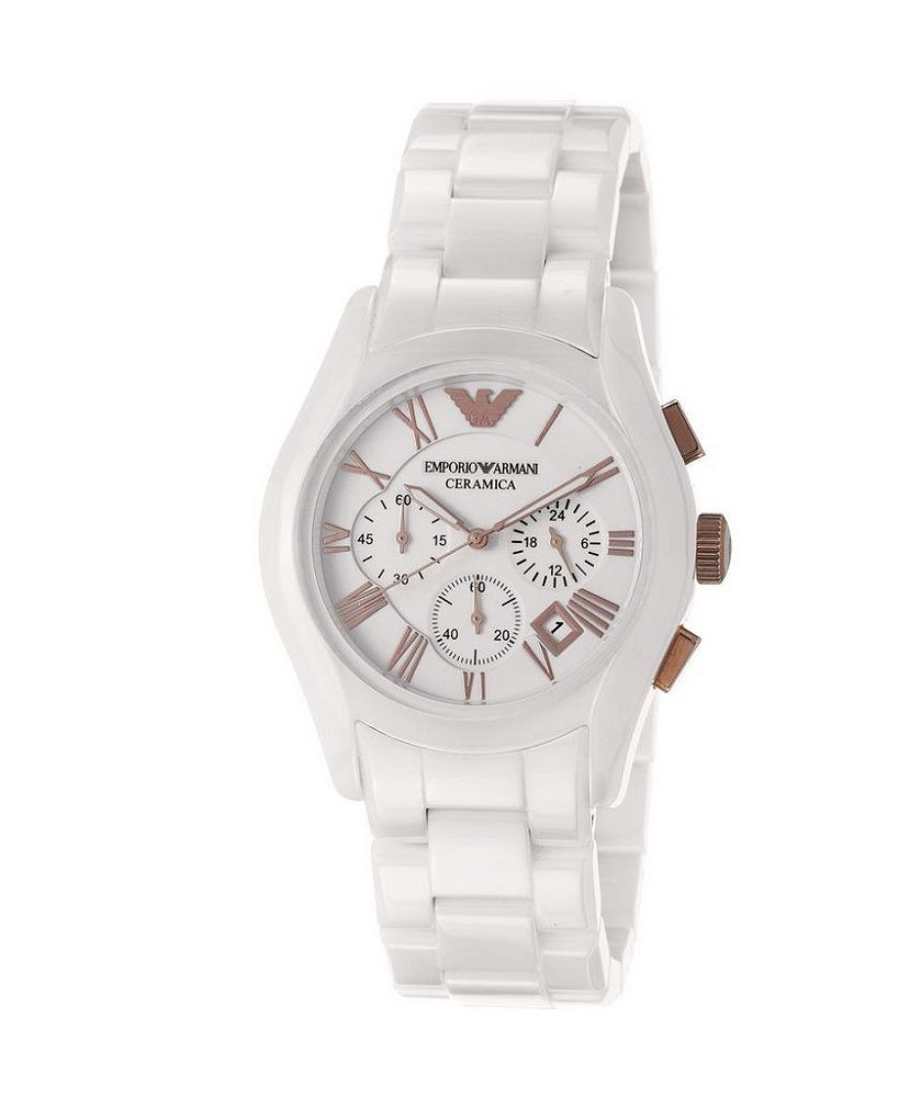 Relógio Unissex Emporio Armani AR1416 Ceramica Branco 43mm - Chic Outlet -  Economize com estilo!