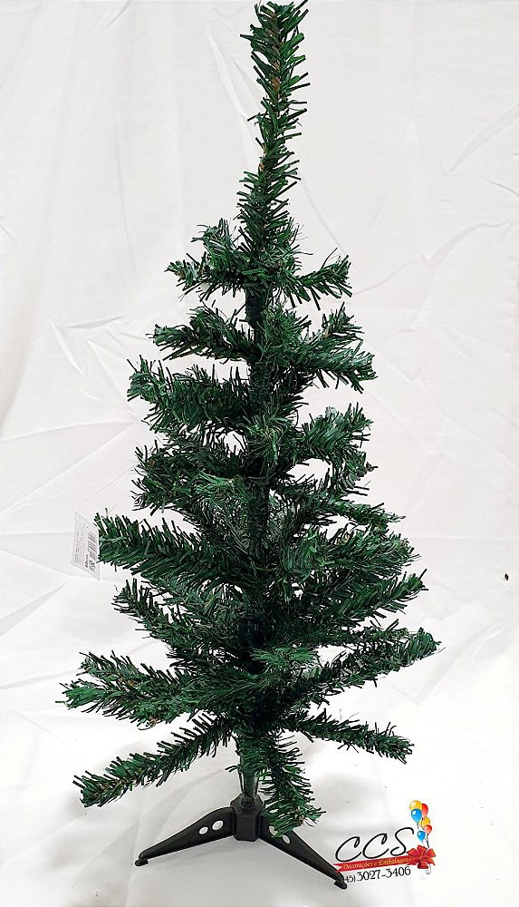 Árvore de Natal Pequena Verde com Base de Plástico 60cm - 60 Hastes - D&A - CCS Decorações Árvore de Natal Pequena Verde com Base de Plástico 60cm - 60 Hastes - D&A - CCS Decorações