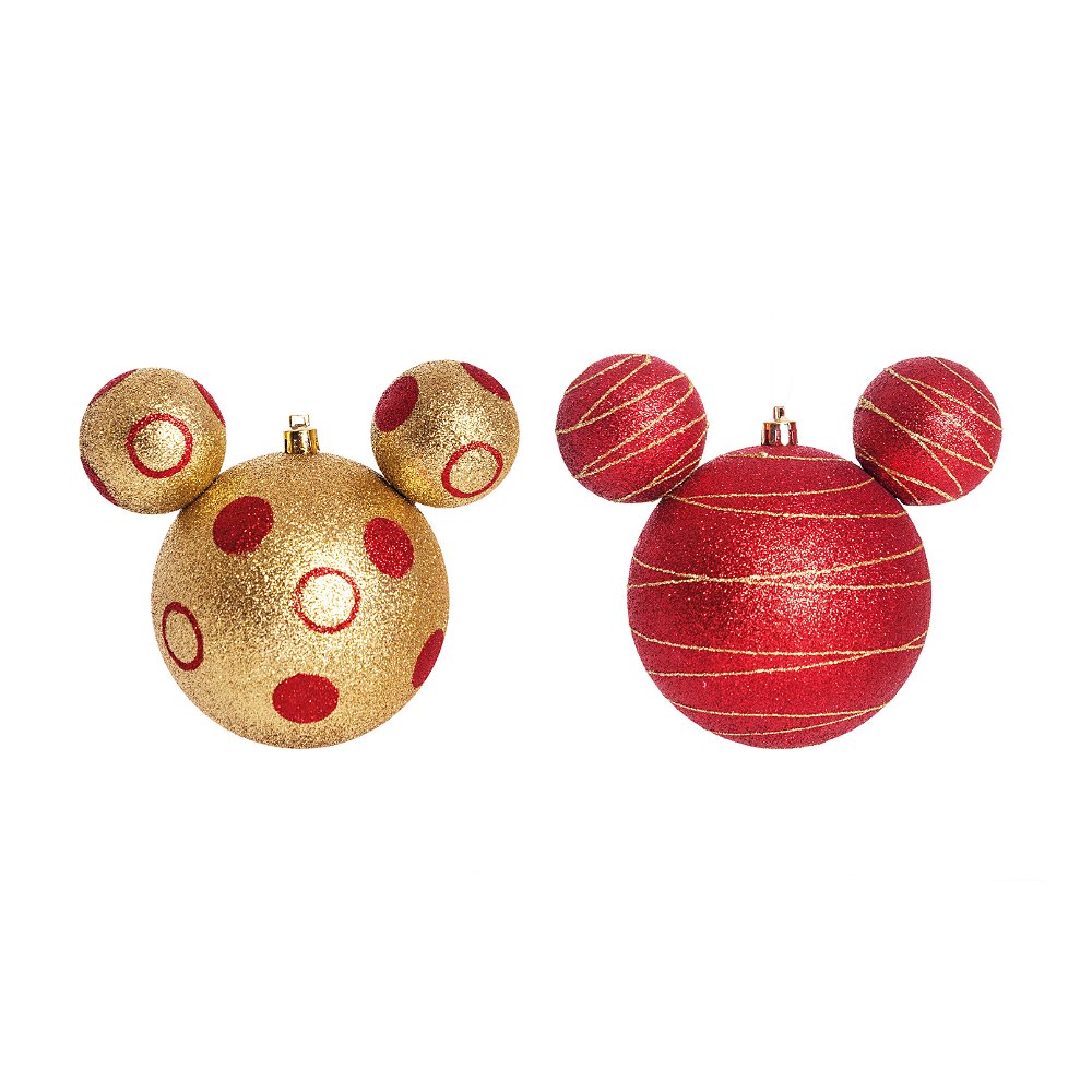 Bola de Natal Mickey Poá Vermelha e Dourado 8cm com 4 Unidades Disney - Ref 1350811 Cromus - CCS Decorações Bola de Natal Mickey Poá Vermelha e Dourado 8cm com 4 Unidades Disney - Ref 1350811 Cromus - CCS Decorações