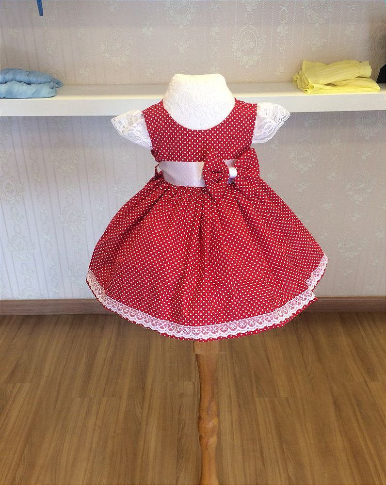 Vestido Vermelho com Bolinhas Brancas - Infantil - Liminha Doce - Vestidos  de Festa Infantis e Mãe e Filha