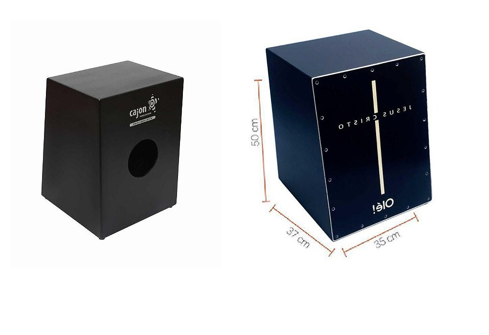 Cajon Acústico Cajon Percussion Olé OL130 Look Music Instrumentos