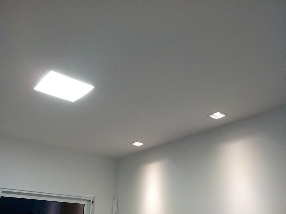 Luminária Plafon LED 48W Quadrado De Embutir 60x60 Branco Frio 6000k