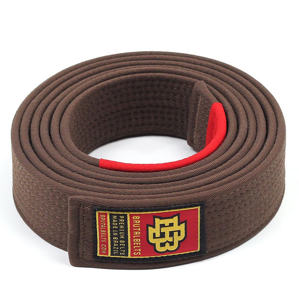 Faixa JiuJitsu BrutalBelts Marrom Tarja Vermelha BrutalBelts Faixas e Acessórios para JiuJitsu Faixa JiuJitsu BrutalBelts Marrom Tarja Vermelha BrutalBelts Faixas e Acessórios para JiuJitsu