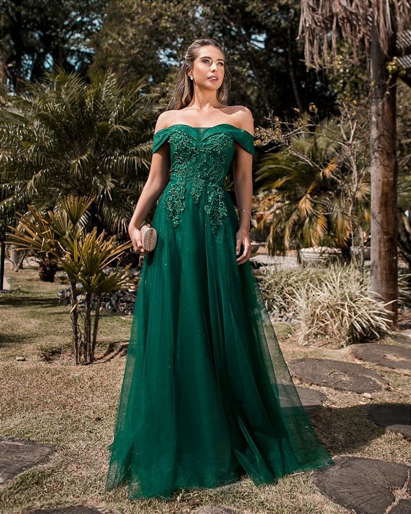 Vestido De Festa Longo Verde Patricia Aluguel - Closet - Locação e Venda de  Roupas para Festa